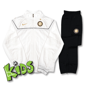 08-09 Inter Milan Knit Warm Up Suit - Boys - White