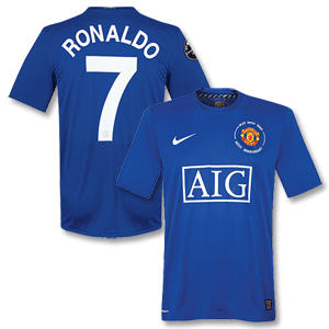08-09 Man Utd 3rd Shirt   Ronaldo 7 (C/L Style)   C/L Winners Patches