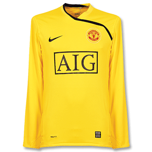 08-09 Man Utd Away GK L/S Shirt - Yellow