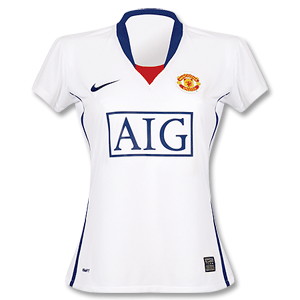 08-09 Man Utd Away Womens Shirt - White/Navy