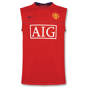 Nike 08-09 Man Utd Sleeveless Training Top - Red