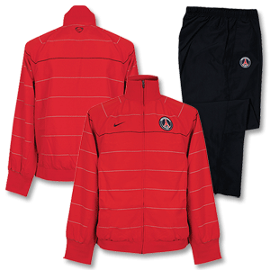 Nike 08-09 PSG Woven Warm Up Suit - Red