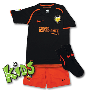 Nike 08-09 Valencia Away Infants Kit - Black/Orange