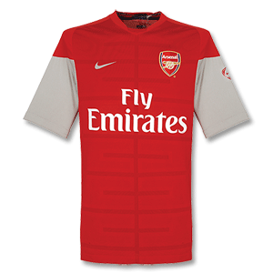 09-10 Arsenal Training Top - Red/Silver