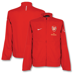 09-10 Arsenal Woven Warm Up Jacket - Red/Silver