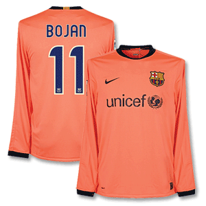 Nike 09-10 Barcelona Away L/S Shirt   Bojan 11