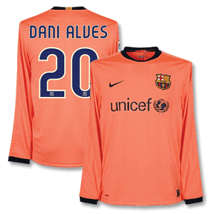 Nike 09-10 Barcelona Away L/S Shirt   Dani Alves 20