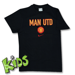 09-10 Man Utd Graphic T-Shirt Boys - Black