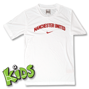 09-10 Man Utd Supporter Poly T-Shirt Boys - White