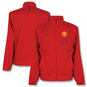 Nike 09-10 Man Utd Woven Warm Up Jacket - Red