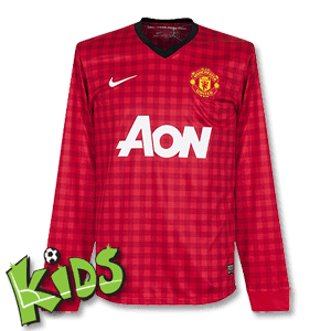 Nike 12-13 Man Utd Home L/S Shirt - Boys