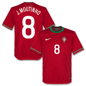 12-13 Portugal Home Shirt + J. Moutinho 8 (Fan