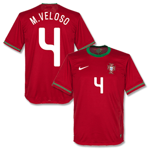 12-13 Portugal Home Shirt + M. Veloso 4 (Fan
