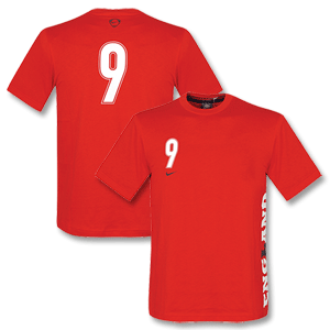 2008 England Nike Rooney 9 Tee - Red - Boys