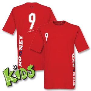 2008 England Rooney 9 Tee - Boys - Red