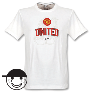 2008 Man Utd Graphic T-Shirt Boys - white