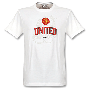 Nike 2008 Man Utd Graphic Tee - White/Red