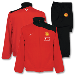 2008 Man Utd Warm-Up Suit - Red/Black