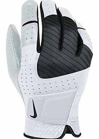 2014 NikeTech Xtreme Leather Golf Glove Right Hand - White/Black Medium