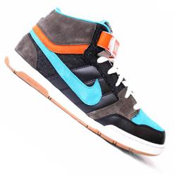 nike 6.0 Air Mogan Mid Skate Shoes - Black/Aqua