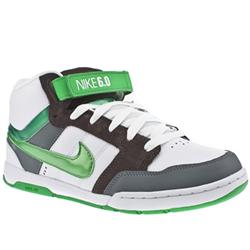 Male Mogan Mid Leather Upper Nike in White and Grey