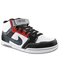 Male Nike 6.0 Air Mogan Mid Leather Upper Hi Tops in White and Black