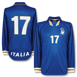 96-98 Italy Home L/S Shirt + No. 17 - No Swoosh