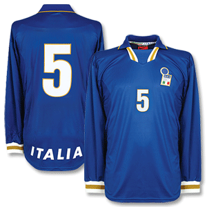 96-98 Italy Home L/S Shirt + No. 5 - No Swoosh