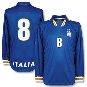 96-98 Italy Home L/S Shirt + No. 8 - No Swoosh