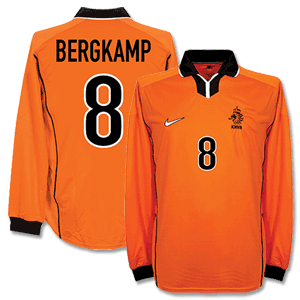 98-99 Holland Home L/S Players Shirt + Bergkamp