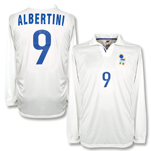 98-99 Italy Away L/S Shirt + Albertini No. 9 -