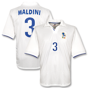 98-99 Italy Away Shirt + Maldini No. 3 - No Swoosh