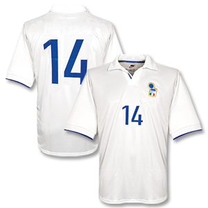 98-99 Italy Away Shirt + No. 14 - No Swoosh