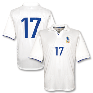 98-99 Italy Away Shirt + No. 17 - No Swoosh Players