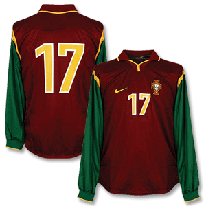Nike 98-99 Portugal Home L/S Players Shirt   No.17