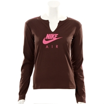 Nike Active Chocolate Long Sleeve Logo T-shirt