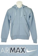 Nike Air Max Fleece Hooded Zip Top Baby Blue Size Small