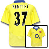 Arsenal Away Shirt 2003/04 with Bentley 37 printing.