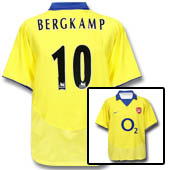 Arsenal Away Shirt 2003/04 with Bergkamp 10 printing.