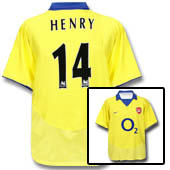 Nike Arsenal Away Shirt 2003/04 with Henry 14 printing.