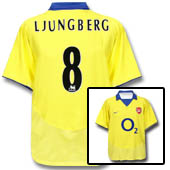 Nike Arsenal Away Shirt 2003/04 with Ljungberg 8 printing.