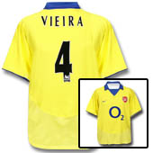 Arsenal Away Shirt 2003/04 with Vieira 4 printing.
