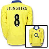 Nike Arsenal Away Shirt Long Sleeved 2003/04 with Ljungberg 8 printing.