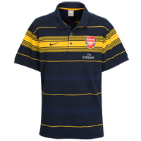 Nike Arsenal Travel Polo - Heather / Obsidian / Gold.