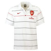 Nike Arsenal Travel Polo - White/True Red.