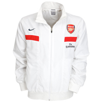 Arsenal Woven Warm Up Jacket - White/Red.