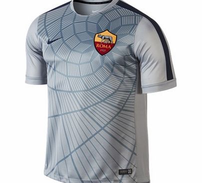 Nike AS Roma Squad Short Sleeve Pre Match Top Grey