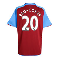 Aston Villa Home Shirt 2008/09 with Reo-Coker 20