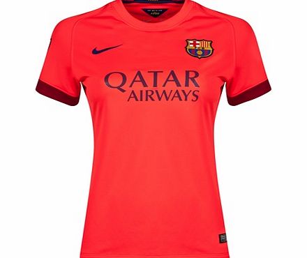 Nike Barcelona Away Shirt 2014/15 - Womens Red