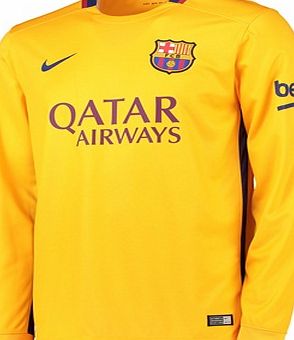 Nike Barcelona Away Shirt 2015/16 - Long Sleeve Gold
